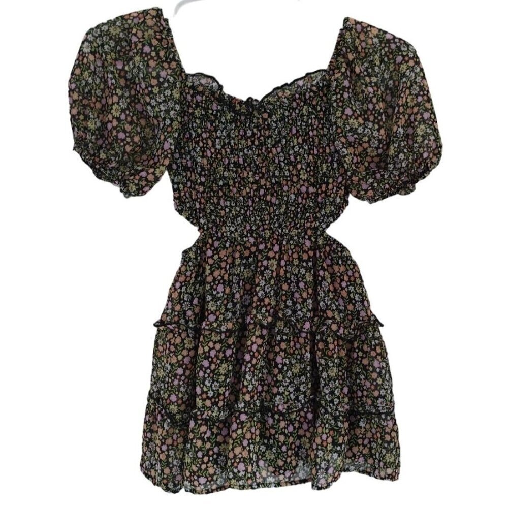 Art Class Girls 4/5T Floral Puff Sleeve Ruffle Dress NWT.
